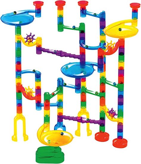 Amazon.com: Marble Genius Marble Run Starter Set - 130 Complete Pieces + Free Instruction App (80 Translucent Marbulous Pieces + 50 Glass Marbles): Toys & Games Marble Toys, Marble Tracks, Marble Maze, Maze Game, Track Toy, Super Sets, Marble Run, Easter Toys, Stem Learning