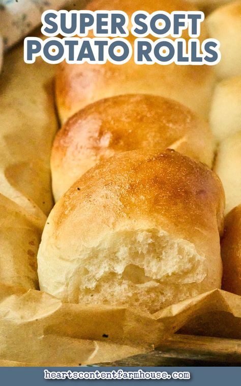 Super Soft Potato Rolls Rolls With Potato Flakes, Potato Rolls With Instant Potatoes, Potato Dough, Bread Machine Rolls, Potato Rolls Recipe, Potato Rolls, Butter Biscuits, Instant Potatoes, Plain Bread