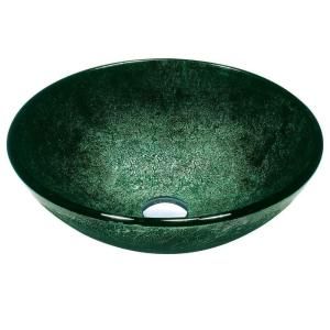 Above Counter Round Tempered-Glass Vessel Sink in green-VG07504 at The Home Depot-$85 Glass Bathroom Sink, Top Bathroom Design, Console Sinks, Wooden Wall Plaques, Glass Vessel Sinks, Glass Sink, Waterfall Faucet, Downstairs Bathroom, Vessel Sinks