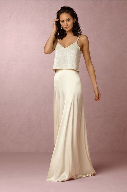 Catherine Deane for BHLDN Ivory Satin Danielle Skirt Feminine Wedding Dress Size 6 (S) - Tradesy Bridal Separates Tops, Wedding Dress Separates, Feminine Wedding, Two Piece Wedding Dress, 2 Piece Dress, Bridal Skirts, Bridal Separates, Wedding Dresses Photos, Wedding Dress Sizes