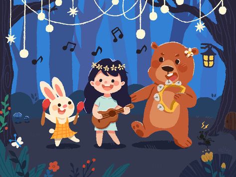 Animals Forest, Forest Party, 동화 삽화, Illustration Art Kids, 강아지 그림, Picture Books Illustration, Book Illustration Art, Party Animals, Cartoon Character Design