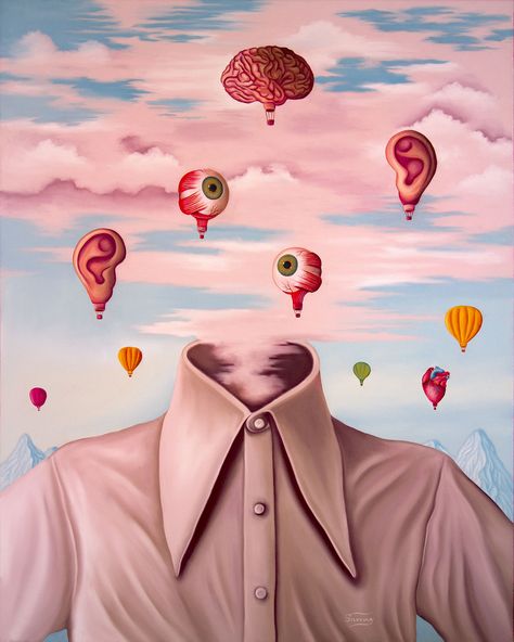 Rafael Silveira: Unveiling the Psyche Through Surreal Oil Paintings Surreal Portraits, Surealism Art, Surreal Portrait, Animal Illustration Art, Painting Collage, Surrealism Painting, Lowbrow Art, Pop Surrealism, Abstract Portrait