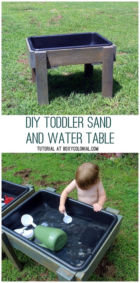 DIY Water/Sand Table for Toddlers and Preschoolers: Made from Recycled Materials Toddler Water Table, Outdoor Kids Play Area, Drink Cooler, Outdoor Play Areas, Water Tables, Sand And Water Table, Kids Outdoor Play, Outdoor Play Area, Beer Cooler