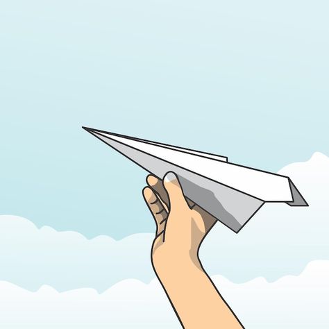 Paper Plane Illustration, Paper Airplane Illustration, Paper Airplane Drawing, Plane Illustration, Airplane Illustration, Plane Drawing, Plane Icon, Pastel Colors Art, Airplane Drawing