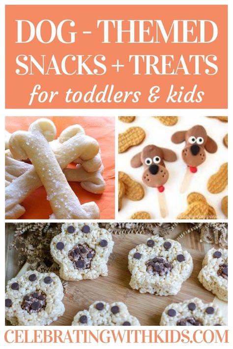 Do your kids love dogs? Here are the best dog themed snack and treat ideas to make for your kids! Dog Themed Baked Goods, Dog Party Snack Ideas, Dog Themed Party Foods, Puppy Themed Desserts, Food For A Dog Themed Party, Puppy Themed Snacks, Dog Themed Activities, Dog Themed Food Ideas, Dog Party Treats For Humans