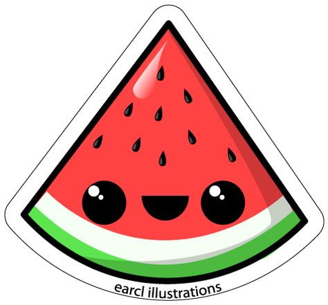 Watermelon Wallpaper Tumblr   Clipart Panda   Free Clipart Images Watermelon Art Painting, Kawaii Watermelon, Watermelon Cartoon, Watermelon Wallpaper, Watermelon Art, Fruits Drawing, Cute Easy Doodles, Easy Drawings For Kids, Cute Food Drawings