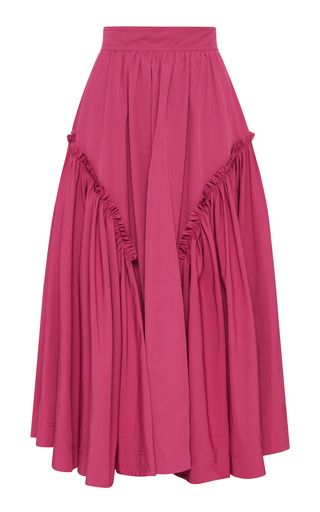 Shop the Pink Promise Midi Skirt by Aje and more new designer fashion on Moda Operandi. Tops For Long Skirts Ideas, Unique Skirts Design, Bridesmaid Dresses Ideas, Unique Skirt, Unique Skirts, Voluminous Skirt, Skirt Details, Smart Dressing, Warm Tights