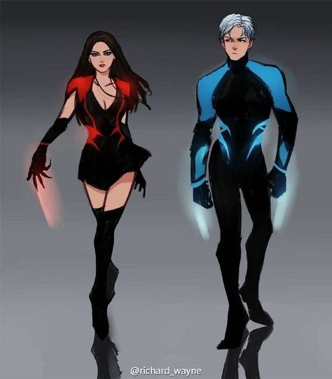 Quicksilver And Scarlet Witch, Xmen Uniform, Wanda Maximoff Suit, Super Hero Costumes Drawings, Witch Outfit Art, Marvel Oc Outfits, Super Hero Ideas, Superhero Outfit Ideas, Superhero Uniform