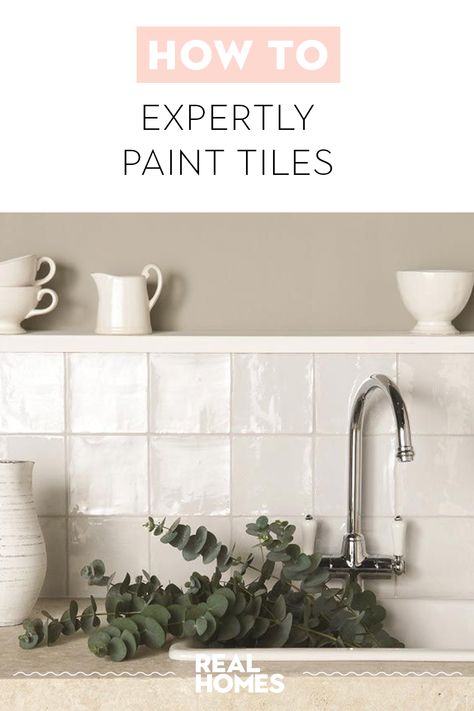 Painted Square Tile Backsplash, How To Paint Kitchen Tiles, Paint Ceramic Tile Backsplash, Paint Tile Backsplash Kitchen, Backsplash Paint Ideas, Kitchen Tiles Repaint, Tile Paint Uk, Painted Kitchen Tile Backsplash, Painted Kitchen Wall Tiles