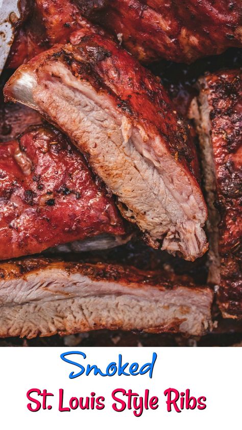 Smoked St Louis Style Ribs, St Louis Ribs, St Louis Style Ribs, Smoked Pork Ribs, Pellet Grill Recipes, Smoked Meat Recipes, Smoked Ribs, Ribs On Grill, Ribs Recipe