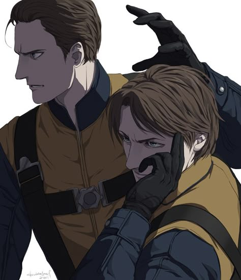 By Doubleleaf on Deviantart I loved Charles and Erik in this movie- itwas even cooler 'cause we got to know their backstory + they're sort of really attractive X Men Mystique, Erik X Charles, Charles X Erik, X-men Wallpaper, Charles And Erik, Charles Erik, Xman Marvel, X Men Funny, X Men Storm