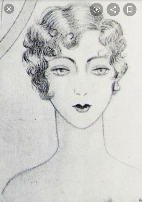 20s Hair, Flapper Hair, 20s Art, Finger Wave Hair, Wave Drawing, Finger Waves, 1920s Flapper, How To Draw Hair, Girl Drawing