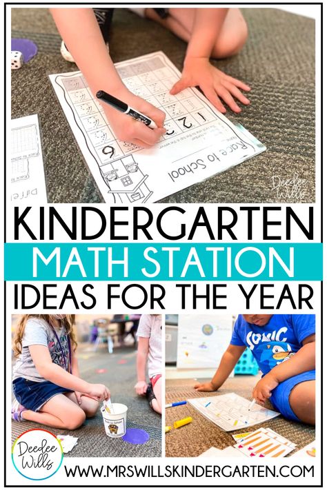 Looking for some kindergarten math station ideas that can be used throughout the year? These math centers for kindergarten include fun themes that can be used throughout the year to practice skills like number formation, counting, addition and subtraction and more! Math Station Ideas For Kindergarten, Envisions Math Kindergarten, Kindergarten Math Intervention Activities, Math Center Ideas For Kindergarten, Numbers 0-5 Kindergarten Math Stations, Math Rotations Kindergarten, Bridges Math Curriculum Kindergarten, Math Stations For Kindergarten, Easy Math Games For Kindergarten