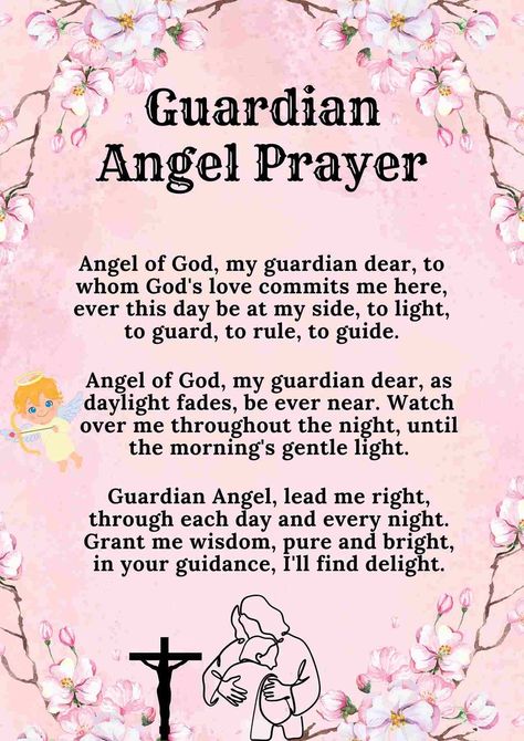 Angel Prayers Protection, Guardian Angel Prayer Catholic, Archangels Prayers, Angel Of God Prayer, Angels Guardian, Evening Devotions, Prayer Protection, Guardian Angel Quotes, Guardian Angel Images