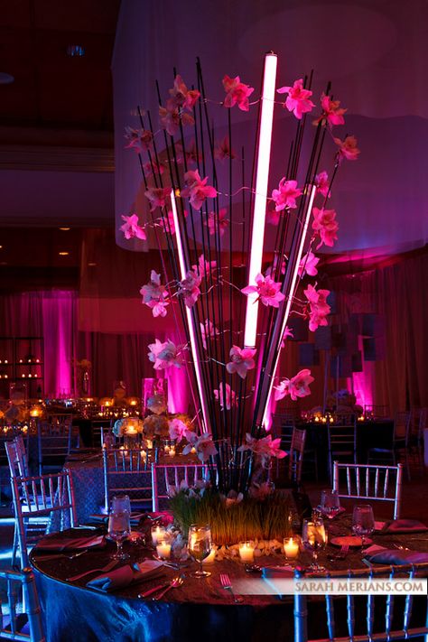 Centerpiece Neon Sign Centerpiece, Neon Light Centerpieces, Neon Wedding Centerpieces, Neon Table Centerpieces, Cosmic Centerpiece, Futuristic Centerpieces, Led Centerpieces, Mitzvah Centerpieces, Bollywood Theme