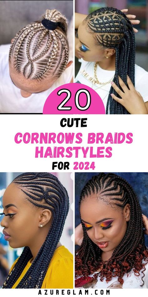 Embrace the latest trends in cornrows braids hairstyles with Cornrows Braids Hairstyles 2024. Our collection is a tribute to the art of braiding, featuring stunning styles for black women, kids, and more. Whether you prefer short and simple designs or intricate patterns with beads, we have options that suit your taste. Redefine your look and stay ahead of the curve with cornrows braids hairstyles 2024. Half Cornrows Half Knotless Braids Goddess, Braid Styles With Beads For Women, Braid Hairstyles For Black Women Short Hair, Latest Braids 2024, Trending Hair Styles For Black Women, Beautiful Cornrow Styles, Hairstyle For African Women, Braided Hairstyles Cornrows Black Women, African Braided Hairstyles For Women