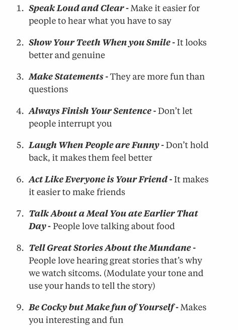 How To Be Self Assured, How To Explain Things Better, How To Be Intimidating Tips, Being More Social Tips, Unspoken Social Rules, How To Be Better At Socializing, How To Be Less Serious, Be More Social Tips, How To Be More Social In School