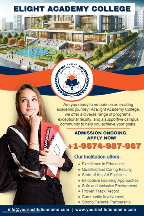 Editable School College Enrolment Banner Template academic admission intake banner poster flyer ad College Admission Poster, School Ads, College Poster, Admissions Poster, School Fair, Poster Template Free, Community Involvement, School Admissions, College Admission