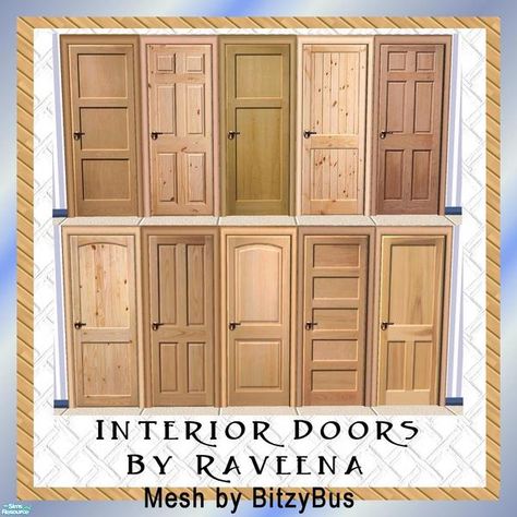 Lots of interior doors in different styles and different wood tones for your Sims home. You need Bitzybus's door mesh. Link is below each object. If you want to use the door on a diagonal wall you... Ts4 Build Cc Doors, Sims 4 Cc Interior Doors, Sims4 Cc Doors, Ts4 Door Cc, Sims 4 Front Door Cc, Sims 4 Doors And Windows Cc, Sims 4 Door Cc, Furniture Mods, Sims Home