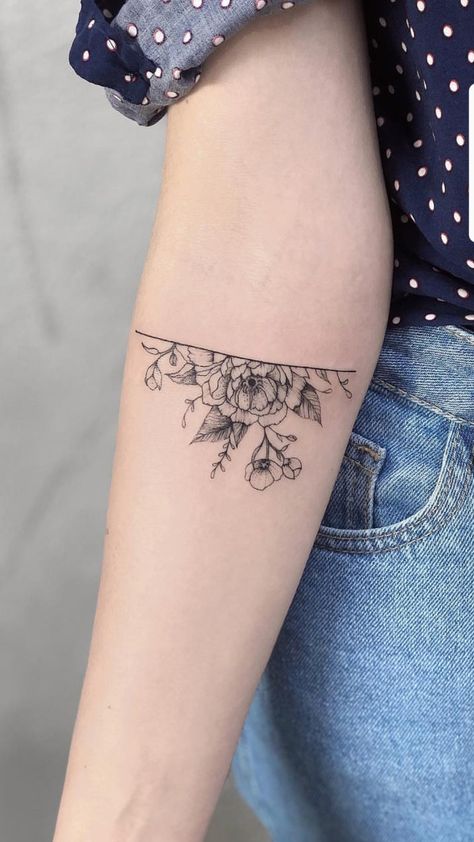 Growth Tattoo, Noir Tattoo, Cuff Tattoo, Inner Forearm Tattoo, Small Forearm Tattoos, Planet Tattoos, Elbow Tattoos, Forearm Tattoo Women, Instagram Flowers