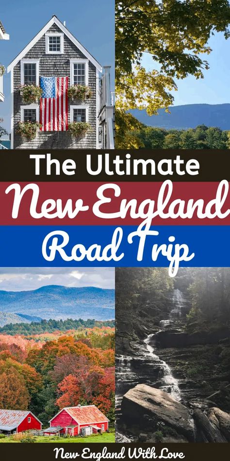 England Road Trip Itinerary, England Road Trip, Maine Road Trip, England Travel Guide, England Aesthetic, Massachusetts Travel, Road Trip Map, New England Road Trip, East Coast Travel