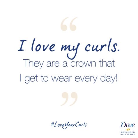 Got curls? Learn to love them and wear them proudly! The new Dove Quench Absolute products and Love Your Curls campaign/book, helps girls of all ages keep their hair healthy and wear their ringlets proudly! Curls Quotes, Love Your Curls, Curly Hair Quotes, Hair Quotes, Extreme Hair, Ni Idea, Long Hair Color, Hair Healthy, Hair Control