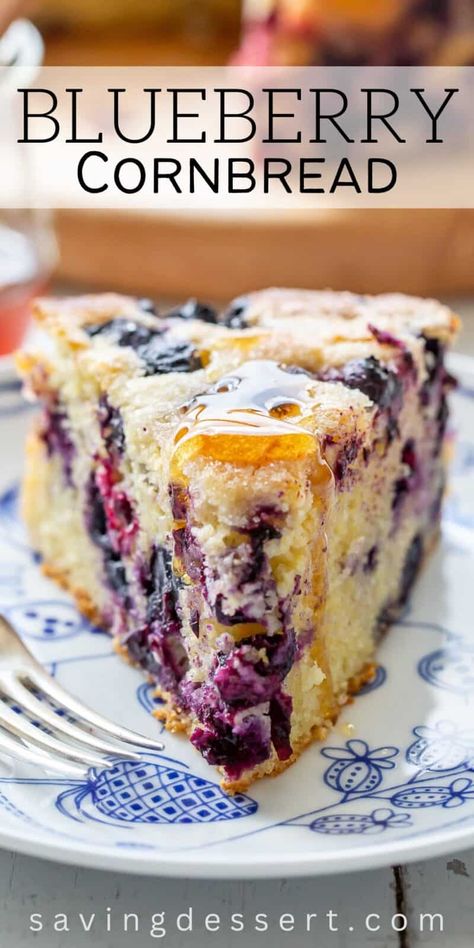 Cornbread Dessert, Flavored Cornbread, Jiffy Recipes, Blueberry Cornbread, Jiffy Cornbread Recipes, Cornbread Cake, Cornbread Recipes, Blueberry Desserts, Corn Cakes