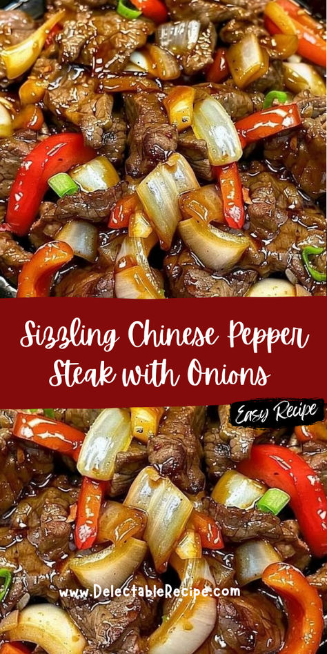 Sizzling Chinese Pepper Steak, Chinese Pepper Steak With Onions, Pepper Steak With Onions, Chinese Pepper Steak Recipe, Tender Flank Steak, Pepper Steak And Onions, Chinese Beef Recipes, Steak With Onions, Steak Stirfry Recipes