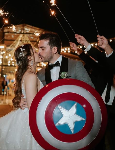 @andrugeek wedding's Wedding Themes, Marvel Wedding Theme, Captain America Wedding, Cinderella Wedding Inspiration, Comic Book Wedding, Creative Engagement Photo, Superhero Wedding, Cinderella Wedding, Themed Weddings