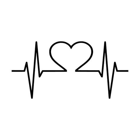 Ecg Tattoo, Wallpaper Corazones, Lifeline Tattoos, Pulse Tattoo, Heartbeat Tattoo Design, Mothers Day Drawings, Heartbeat Tattoo, Awesome Stickers, Couples Tattoo Designs