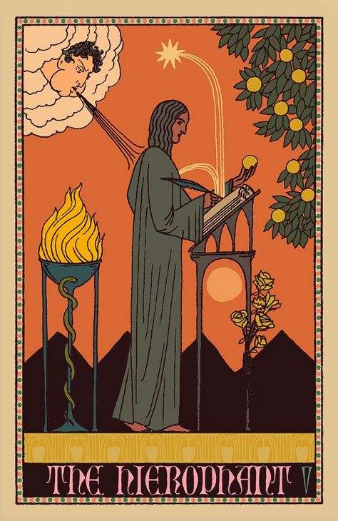 Tarot The Hierophant, Hierophant Tarot, Tarot Cards Art Illustration, Angel Tarot Cards, Angel Tarot, Online Tarot, The Hierophant, Tarot Major Arcana, Daily Tarot