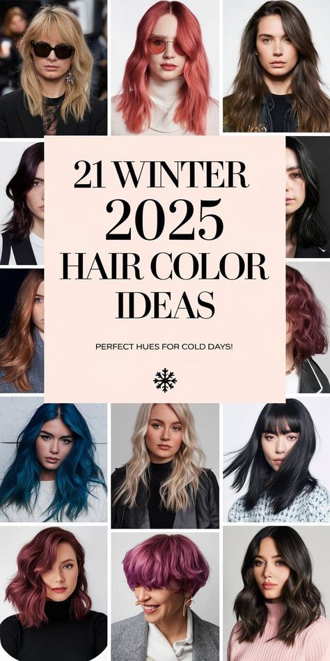 Discover 21 Winter 2025 hair color trends designed to elevate your style with depth and richness. Whether you’re a blonde seeking icy tones, a brunette leaning toward chocolate hues, or a lover of dark hair with a twist of red, this collection has it all. Ideal for women with shoulder-length and long hair, these dye ideas bring sophistication to any look, offering options from soft highlights to bold full-color transformations. Hair Dye Ideas For Blondes, Winter Highlights For Blondes, Beautiful Hair Dye, Shoulder Length Styles, Soft Highlights, Pale Skin Hair Color, Winter Hair Color Trends, Color Trends 2024, Hair Color Chocolate