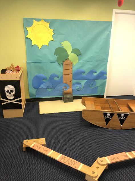 Pirate theme dramatic play Pirates Dramatic Play, Pirate Dramatic Play, Pirates Preschool, Pirate Preschool, Pirate Week, Preschool Ocean, Pirate Props, Daycare Themes, Pirate Activities