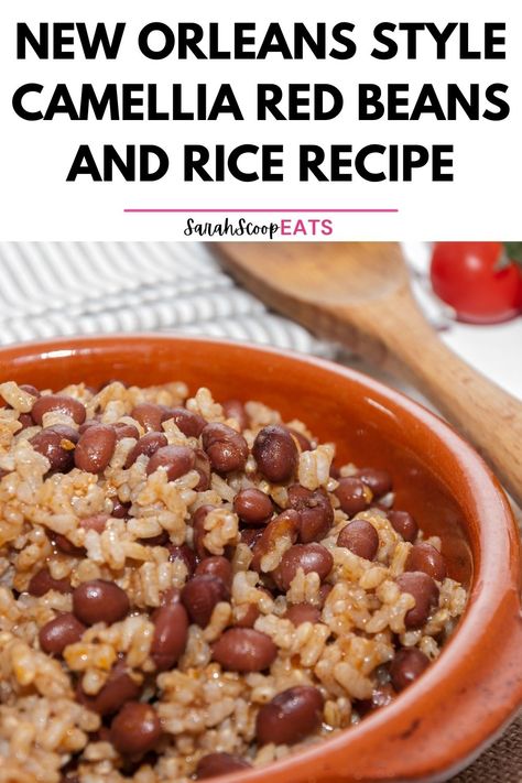 New Orleans Style Camellia Red Beans and Rice Recipe Camellia Red Beans And Rice Recipe, Red Beans And Rice Recipe Quick, Red Beans And Rice Recipe Easy, Camellia Red, Red Bean And Rice Recipe, Red Beans Recipe, Red Beans And Rice Recipe, Red Beans N Rice Recipe, Rice Recipes Vegan