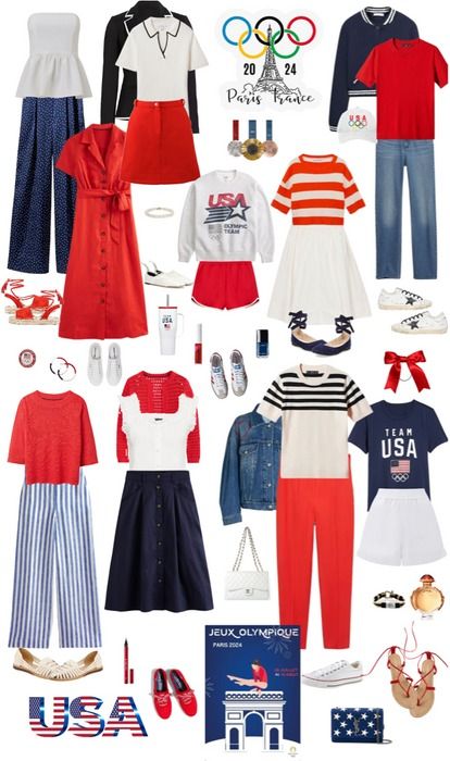 Paris Olympics: Team USA Outfit | ShopLook Polyvore Outfits 2024, Team Usa Olympics Outfit, Usa Olympics Outfit, Team Usa Outfit, Olympics Outfits, Olympic Uniform, Olympics Costume, Olympic Theme Party, Team Usa Olympics