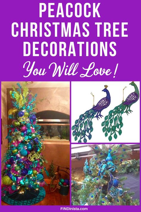 Looking for gorgeous peacock Christmas tree decorations? Check out these stunning peacock-themed Christmas decorations and have your most beautiful holiday ever! Peacock Christmas Decorations, Themed Trees, Peacock Christmas Tree, Peacock Ornaments, Christmas Tree Decorating Ideas, Tree Decorating Ideas, Pinterest Christmas, Peacock Christmas, Christmas Tree Decorating