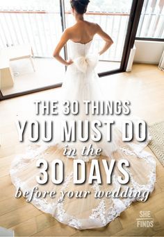 The 30 Things You Must Do In The 30 Days Before Your Wedding Pre Wedding Checklist, Wedding Photography Checklist, Red And White Weddings, Wedding To Do List, Wedding Day Tips, Madison Wedding, Wedding Planning Timeline, Before The Wedding, Wedding List