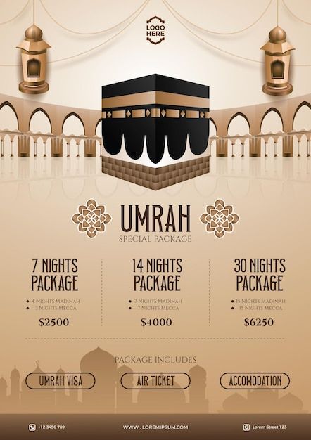 Hajj Poster Design, Hajj Umrah Poster, Umrah Package Design, Pamplet Design, Travel Advertising Design, Ramadan Photos, Umrah Package, Travel Advertising, Modern Layout