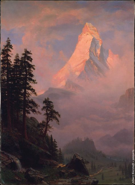 Albert Bierstadt Albert Bierstadt Paintings, The Matterhorn, Albert Bierstadt, Hudson River School, American West, Metropolitan Museum Of Art, Metropolitan Museum, Classic Art, Landscape Art