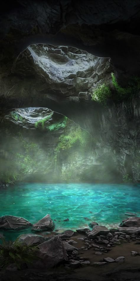 Mermaid Grotto Aesthetic, Dnd Mermaid, Dnd Landscape, Mermaid Cave, Dnd Diy, Moon Pool, Underwater Caves, Water Fairy, Mermaid Cove