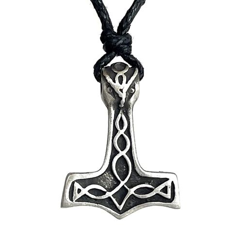 PRICES MAY VARY. 2 sided Celtic Mjolnir Viking 2 Thor's Hammer Amulet Charm Pewter Pendant Necklace This choice comes with a pendant as shown on black adjustable cord necklace. Our pendant is made from pewter, strong and durable. Very fashionable and attract attentions. Measurement: approximately 3 x 2.25 centimeters (For size reference of the pendant, Please view the picture which has a penny and a quater coin next to it to compare) Mjölnir Celtic Norse Viking Jewelry 2 sided Celtic Mjolnir Vik Silver Pendants For Men, Viking Style Metal Pendant Jewelry, Viking Style Silver Pendant Necklace, Nickel-free Viking Style Sterling Silver Necklace, Viking Style Nickel-free Pendant Necklace, Mjolnir Pendant, Amulet Charm, Mens Necklace Pendant, Protection Amulet