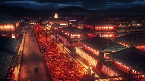 Animation Process, Japanese Home Design, Anime Places, Anime Ninja, Scenery Background, Entertainment District, Night Scenery, Environment Concept Art, Kimetsu No Yaiba