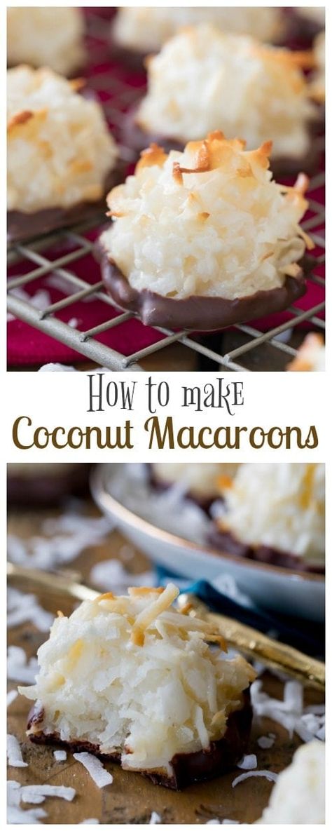 Macaroons Easy, Coconut Macaroons Easy, Cookies Coconut, Macaroons Recipe, Fabulous Desserts, Coconut Macaroon, Coconut Macaroons Recipe, Chocolate Macaroons, Macaroon Recipes