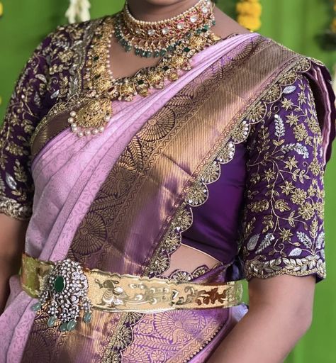 Bridal Maggam Designs Latest, Bridal Saree With Lace Border, Lace For Pattu Sarees, Saree Maggam Border, Trendy Pattu Sarees, Maggam Border For Saree, Pattu Saree Border Designs Lace, Maggam Work Lace For Saree, Saree Border Hand Work Design