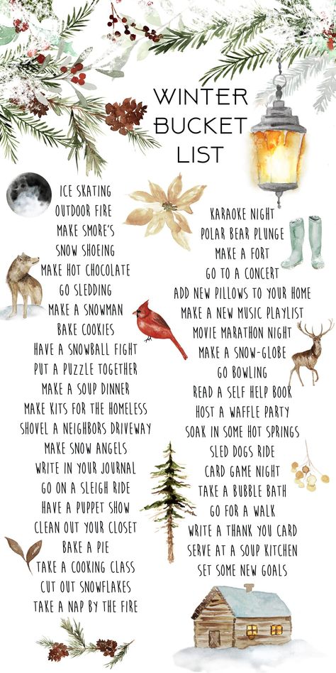 40 Activities to Cross Off Your Winter Bucket List | Kelsey Bang Halloween Bucket List, Christmas Bucket List, Christmas Bucket, Winter Bucket List, Groundhog Day, Kwanzaa, Noel Christmas, Winter Fun, Winter Activities