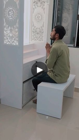 Wall Mandir Ideas For Home, Puja Unit Design Modern, Pooja Unit Designs Modern, Small Temple Design For Home, Small Pooja Room Ideas, Small Pooja Unit, Puja Room Design Indian, Home Temple Ideas Puja Room, Puja Unit Design