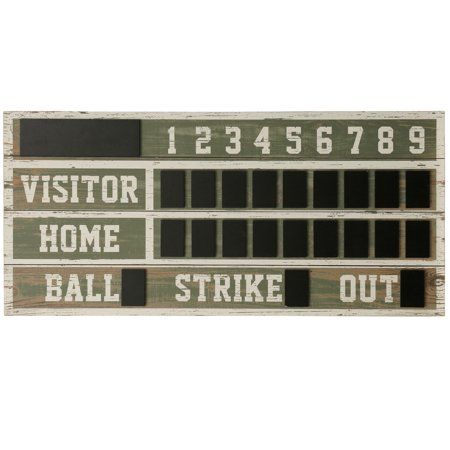 StyleCraft - Wooden Scoreboard Wall DÃ©cor, Multicolor Baseball Wall Decor, Baseball Scoreboard, Sports Wall Decor, Baseball Room, Baseball Wall, Baseball Decor, Sports Room, Sports Wall, Chalkboard Wall