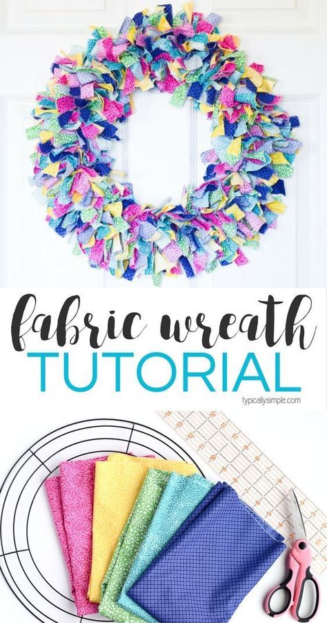 Fabric Wreath Tutorial, Rag Wreath Tutorial, Couronne Diy, Jeans Refashion, Fabric Crafts Diy, Wire Wreath Forms, Material Wreaths, Color And Texture, Denim Apron