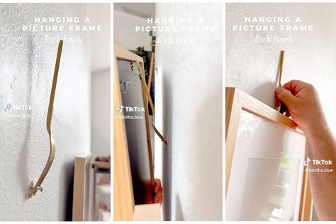 Try This Super Easy Hack for Hanging Pictures With a Fork