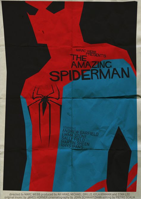 Saul Bass Movie Posters | Post 5: Saul Bass Poster Design: Plaki | graphic design history and ... Minimalist Movie Poster Design, The Amazing Spiderman Poster, Amazing Spiderman Poster, Spiderman Movie Poster, Hero Movie Poster, Comic Graphic Design, Saul Bass Posters, Elongated Man, Spiderman Poster